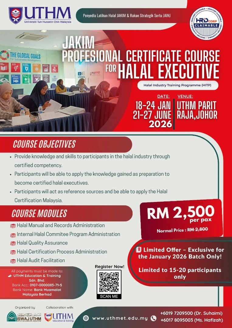 JAKIM Professional Certificate for Halal Executive training program
