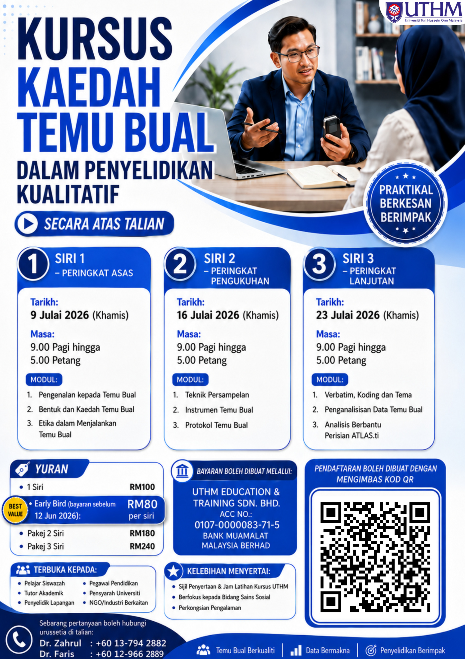 Kursus Kaedah Temu Bual dalam Penyelidikan Kualitatif UTHM 2026
