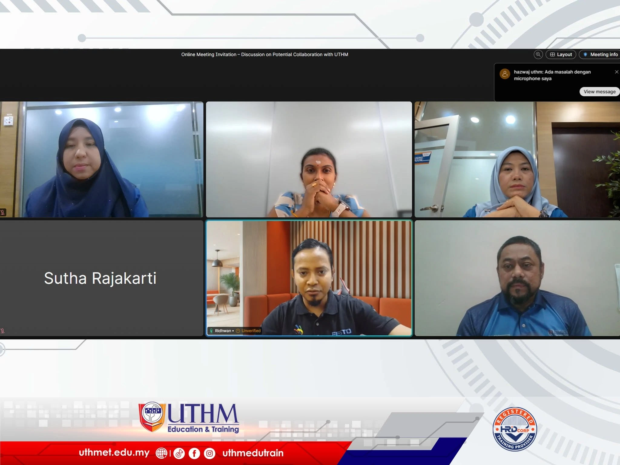 UET SICK Malaysia Collaboration online meeting
